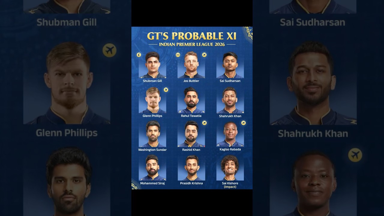 IPL 2026 GT Playing 11 🖤👿 #cricket #gujarattitans #tataipl #shubmangill  #shortsfeed  #cricketshorts
