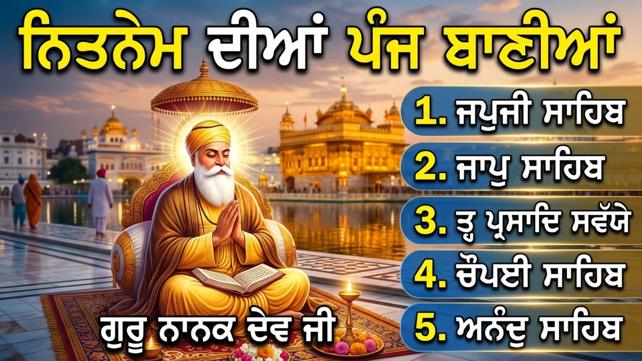 Full Nitnem Panj Baniya, Daily Path, Nitnem, Daily Bani #nitnemsahib #panjbaniyan #darbarsahib
