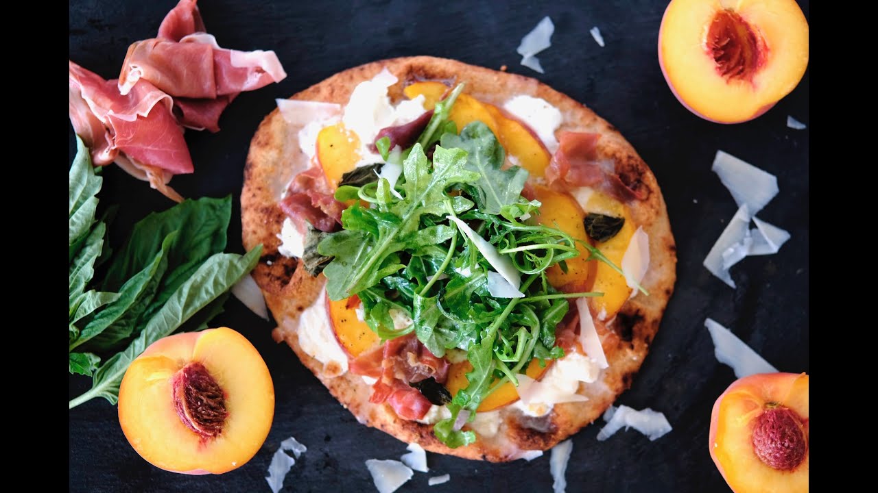 Pizza Recipe: Peach & Prosciutto Naan Pizza by Everyday Gourmet with Blakely