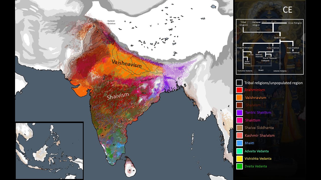 History of Hinduism Every year 2000 BCE -- 2025 CE