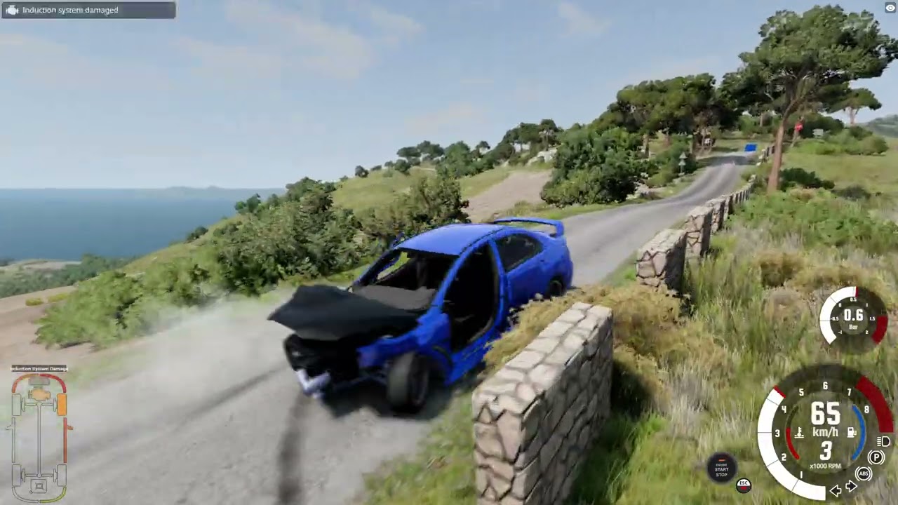 beamng. drive da mitsubishi evo'yla gazlamaya çalıştım