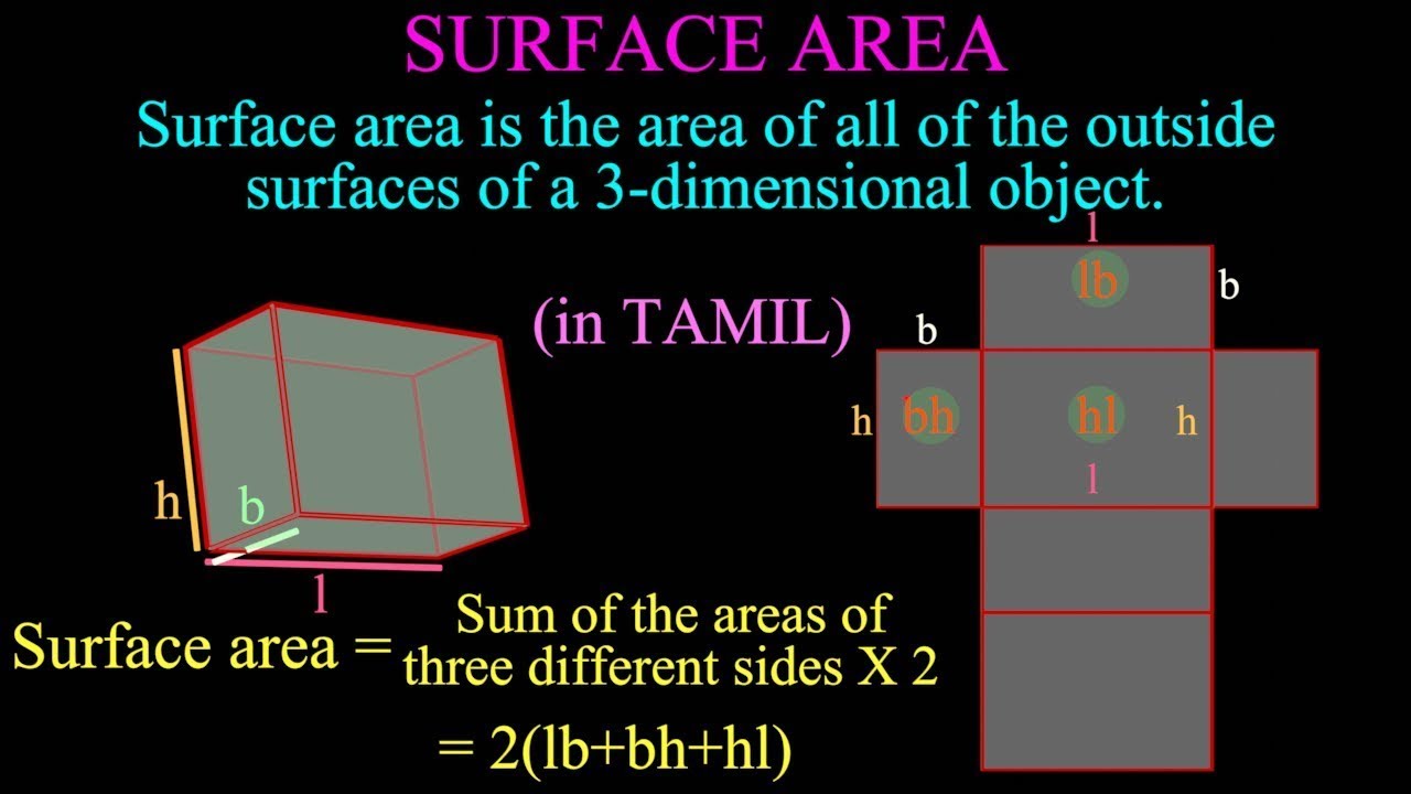 SURFACE AREA OF A CUBOID & CUBE(in TAMIL)