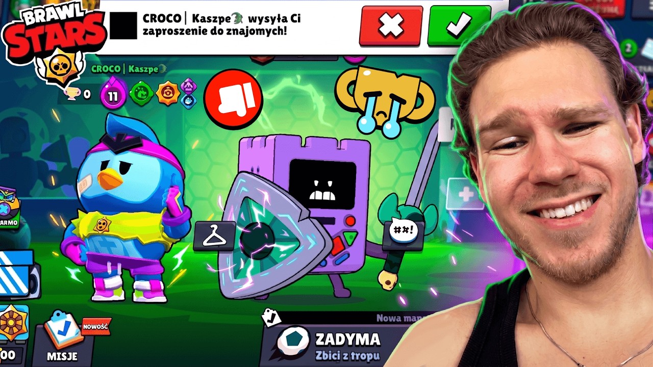 JAK ZAGRAŁEM Z KASZPE NAJGORSZYMI POSTACIAMI W BRAWL STARS!
