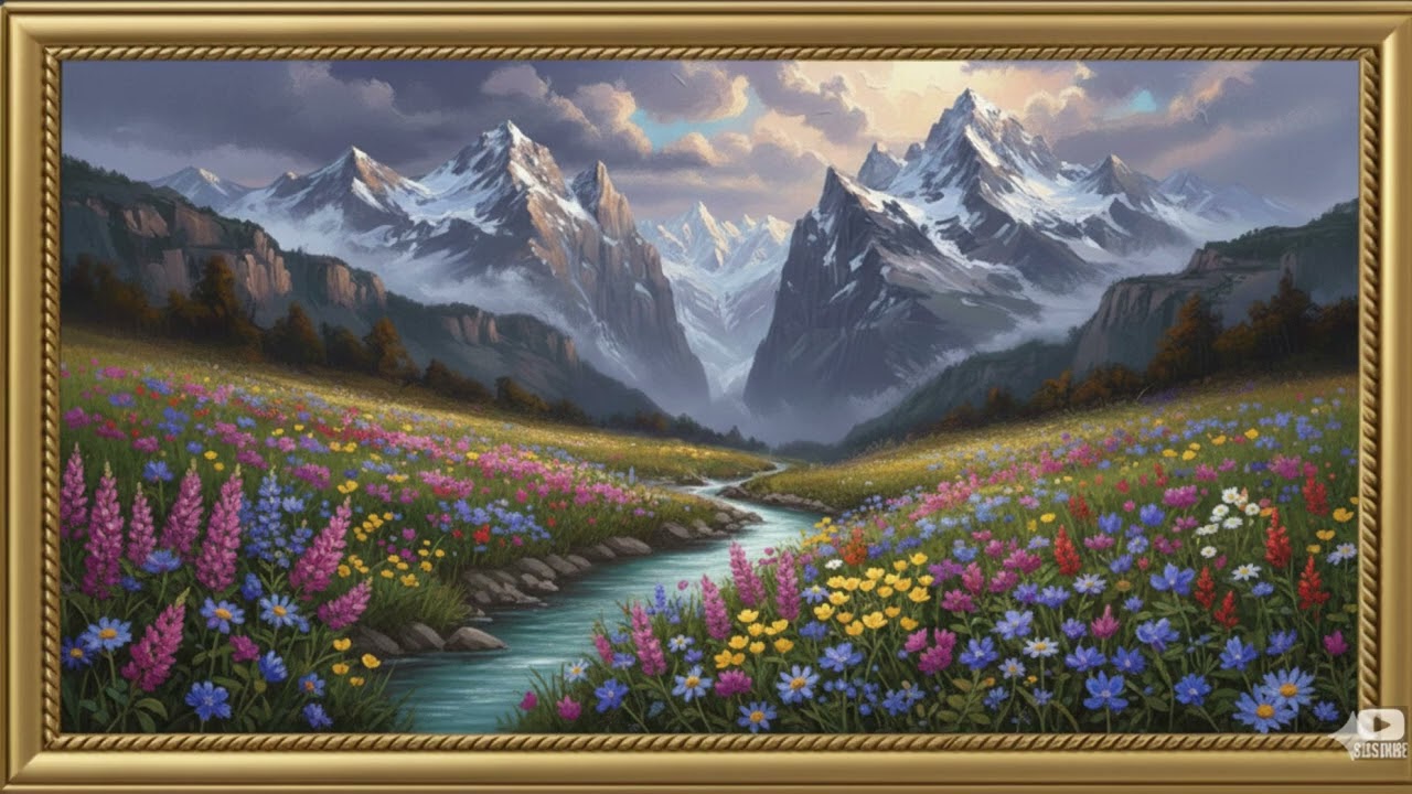 Swiss Alps Scene in Spring - TV Wallpaper - TV ART