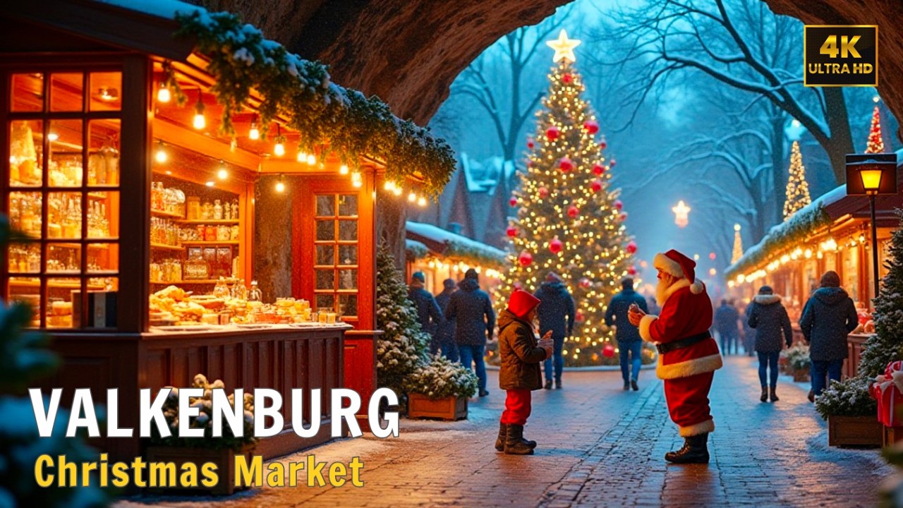 Valkenburg - a UNIQUE Christmas Market in a Cave 🎄✨ 4K Walking Tour