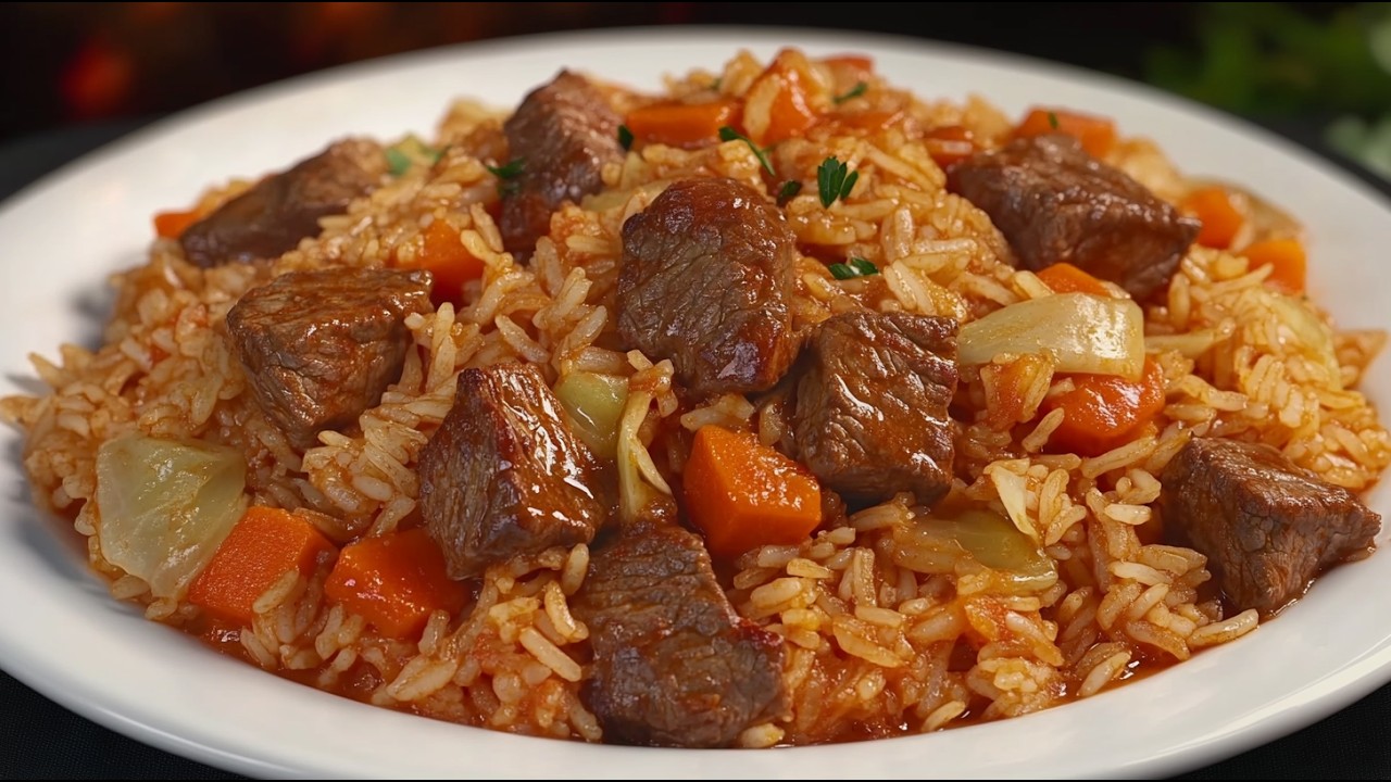 ❗️This rice with beef recipe is so delicious! I make it over and over again!