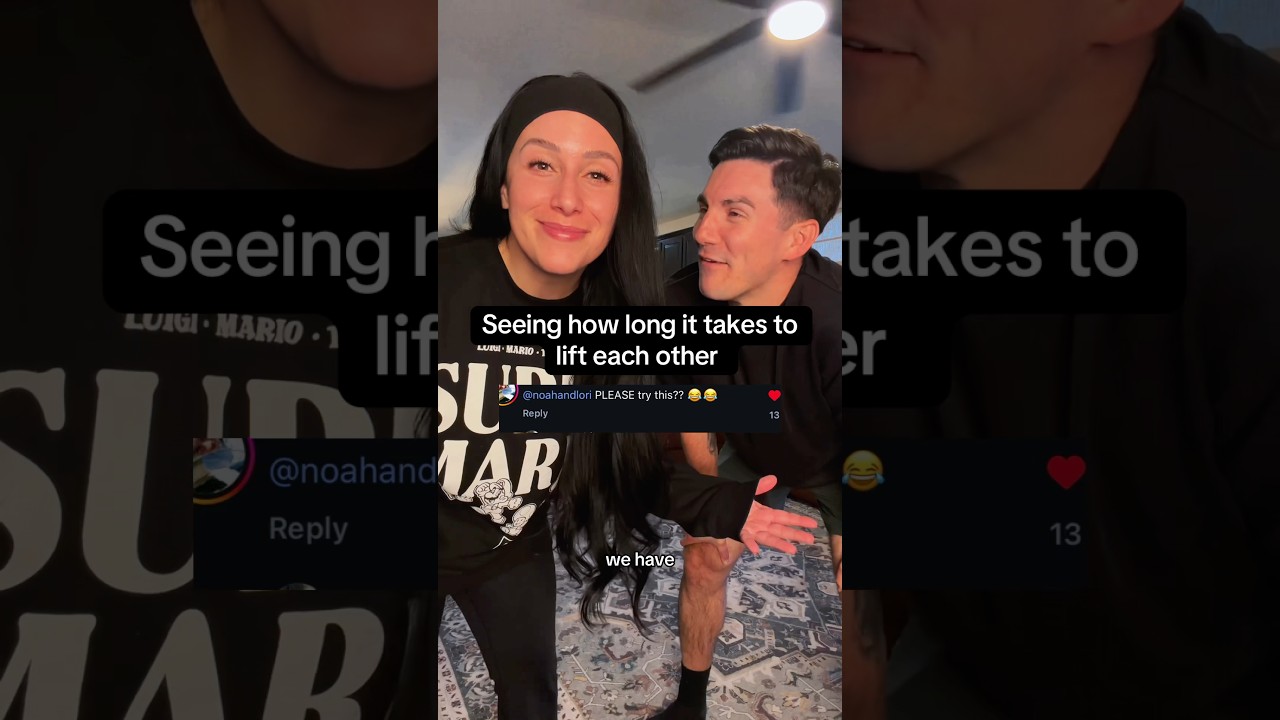 200LB Husband VS. A Little Lady 😆 #noahandlori #couple #marriage #relationship #challenge