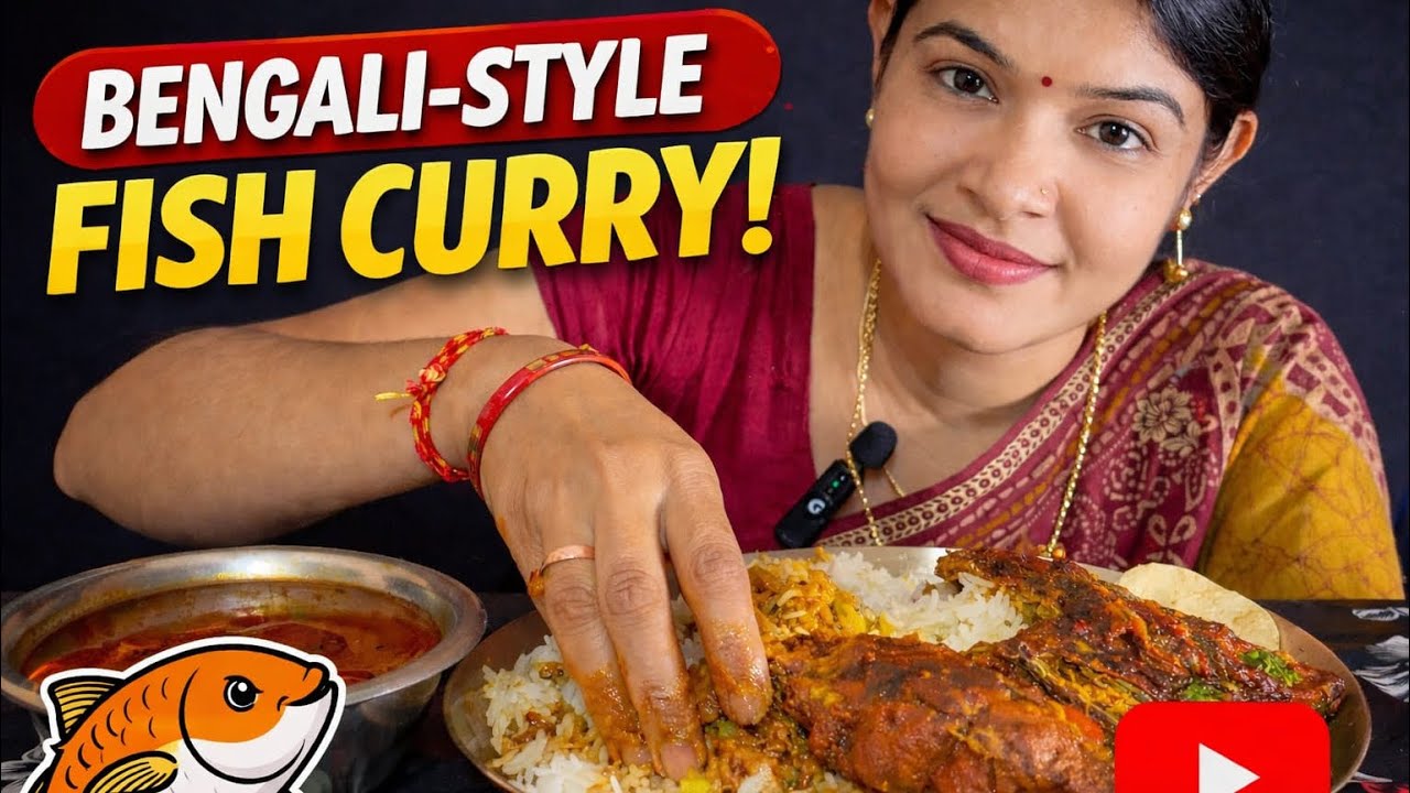 Eating Rice With SpicyFishCurry🥵🤤