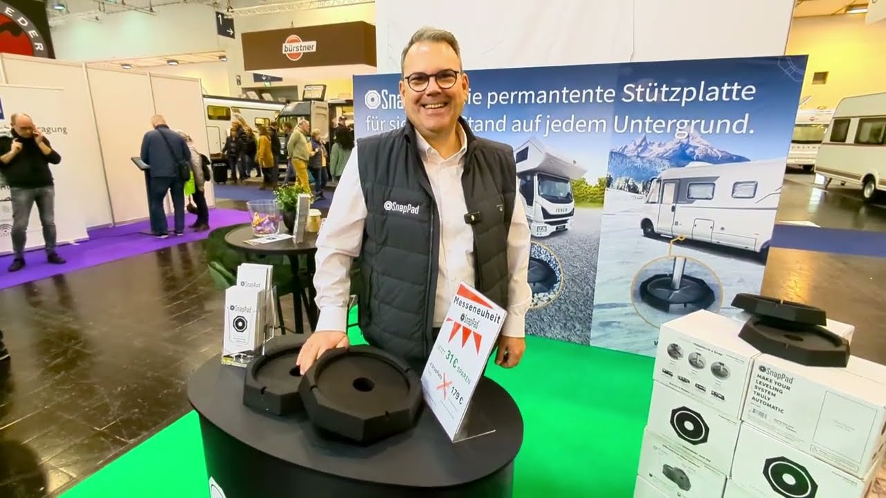 SnapPad . Die permanente Stützplatte für jeden Untergrund. +++ Reise & Camping 2024 in Essen