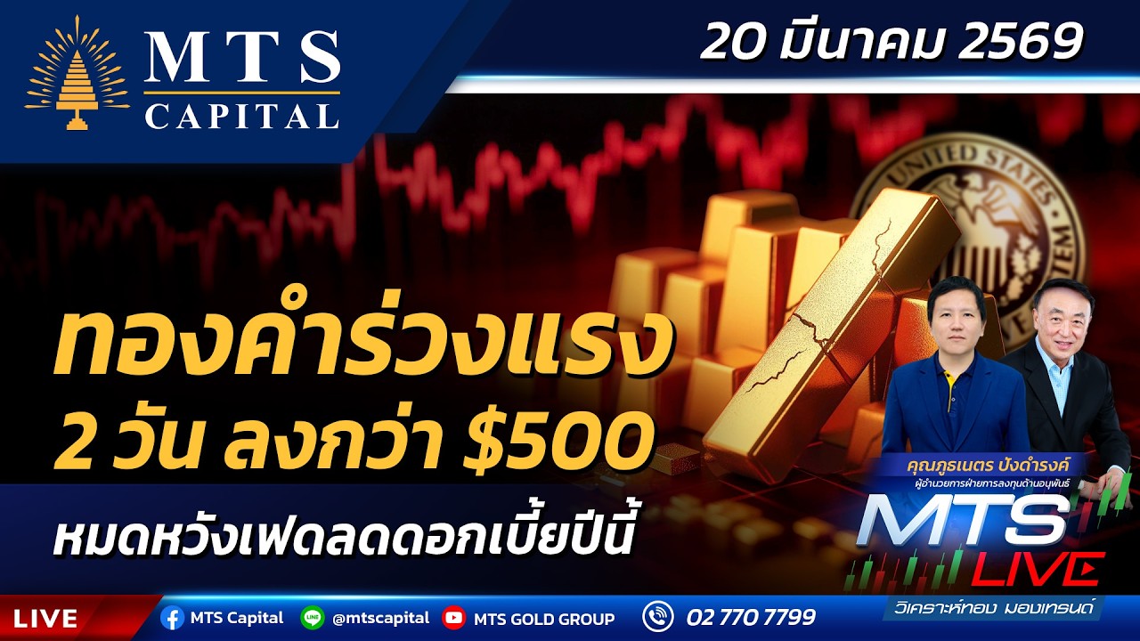 ทองคำร่วงแรง 2 วัน ลงกว่า$500 หมดหวังเฟดลดดอกเบี้ยปีนี้ | MTS LIVE