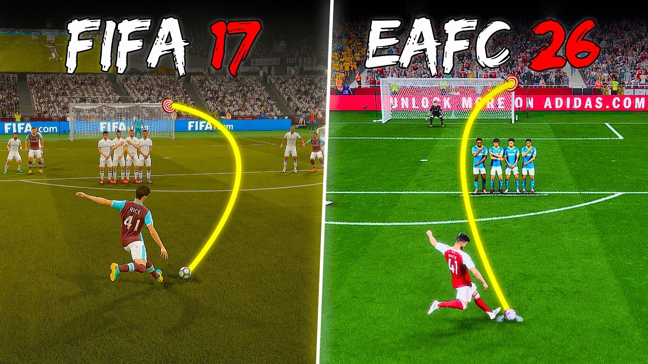 Declan Rice Freekick in Every FIFA | FIFA 17 - EAFC 26 |