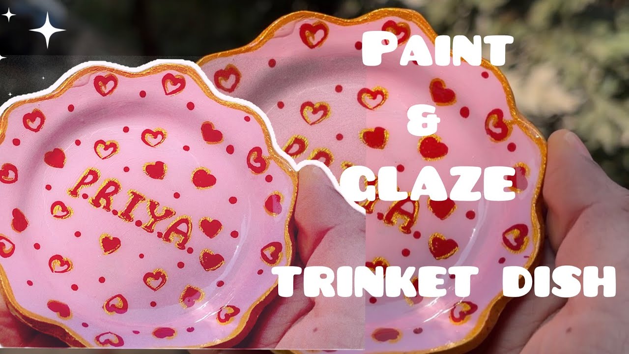 Paint & Glaze Trinket dish | Ft. Air dry Clay | Sculpt with me