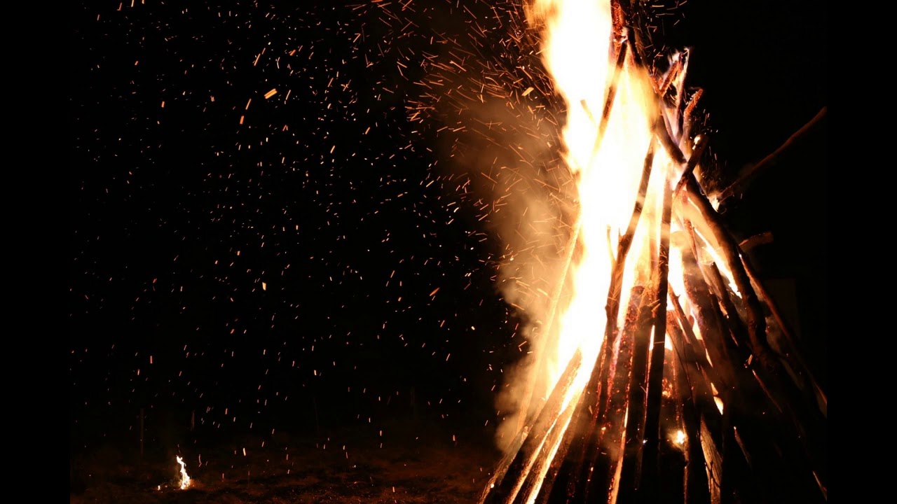 Summer Camping Fire With People Talking in the Background. Sleep Sounds.