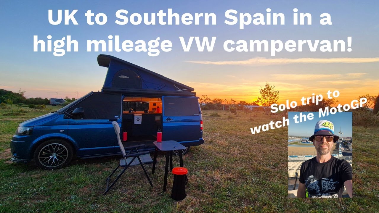 From Norfolk, UK to Spanish Motogp, Jerez, Spain in a high mileage VW campervan. Solo trip!