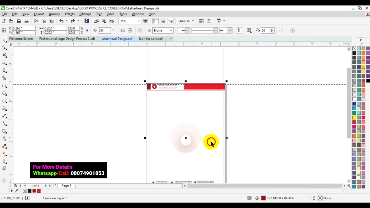 Stationery Design for beginner's in corelDRAW Tutorial | Part 3 |