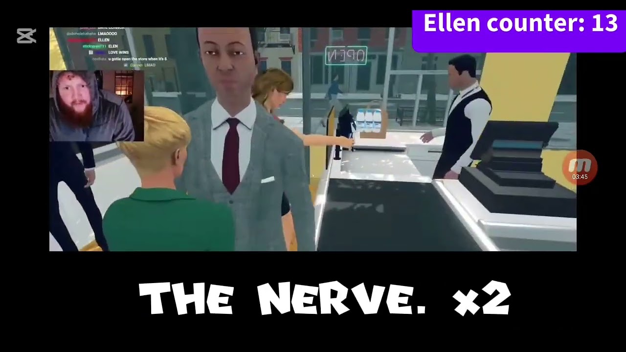 Caseoh vs Ellen at Supermarket Simulator (original video made by and for @ClippedCase)