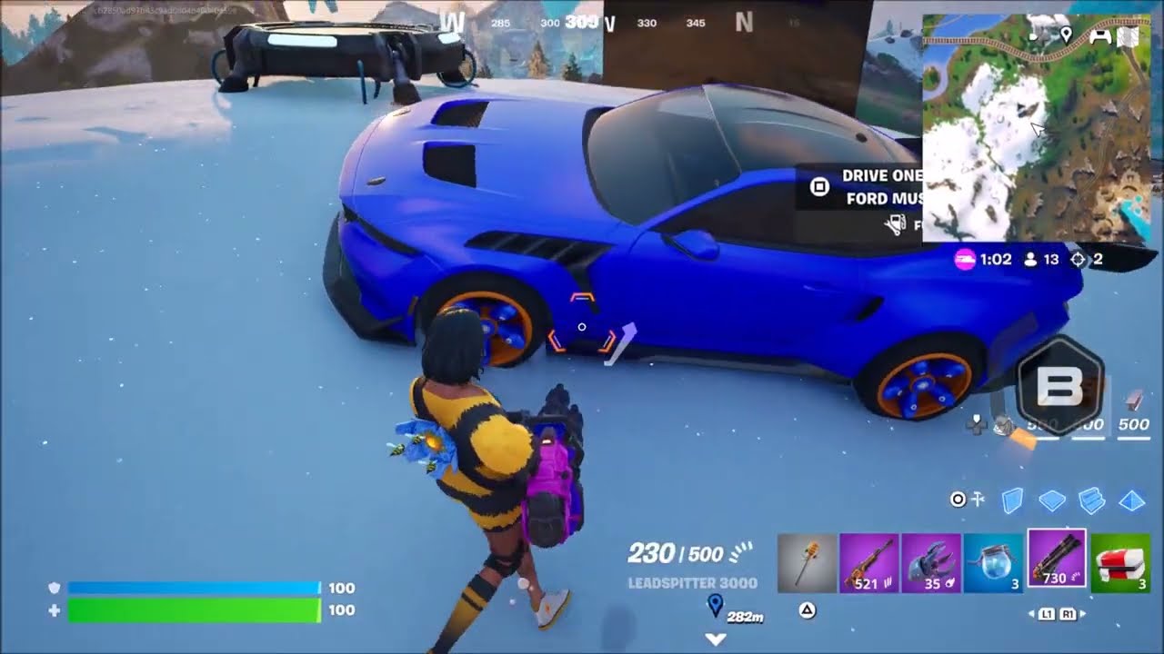 Polly Skin + Ford  Mustang GTD Gameplay  in Fortnite C6S4 - # 1