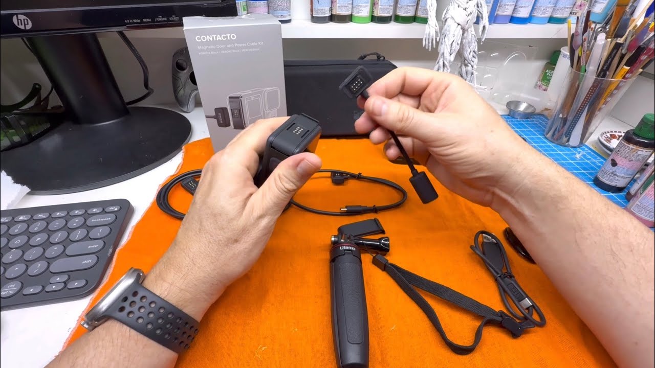 GoPro Contacto - Kit de porta e cabo de carregamento magnéticos para Go pro 9, 10, 11, 12 ou 13