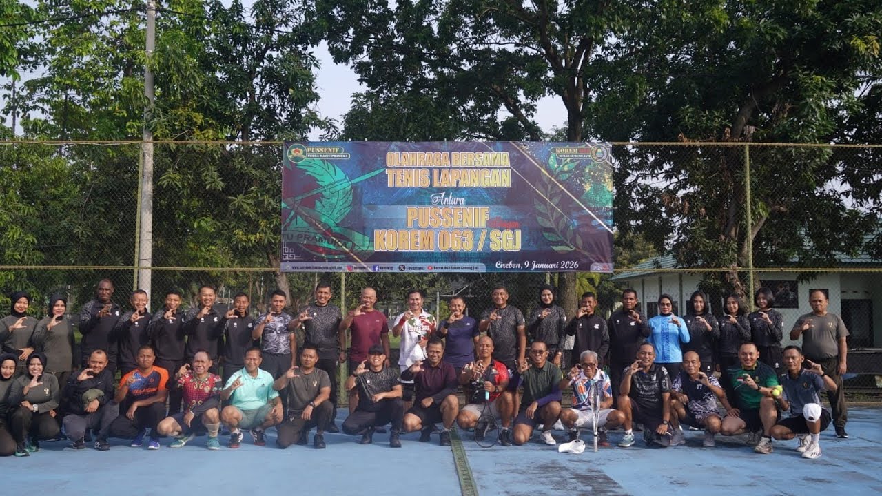 Danrem 063/SGJ Sambut Kehadiran Danpussenif TNI AD, Perkuat Soliditas Lewat Olahraga Tenis Bersama