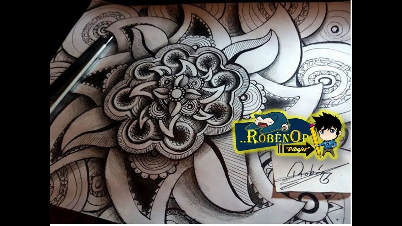 Como Dibujar mándala 3D con lapicero - ROBENOP DIBUJOS