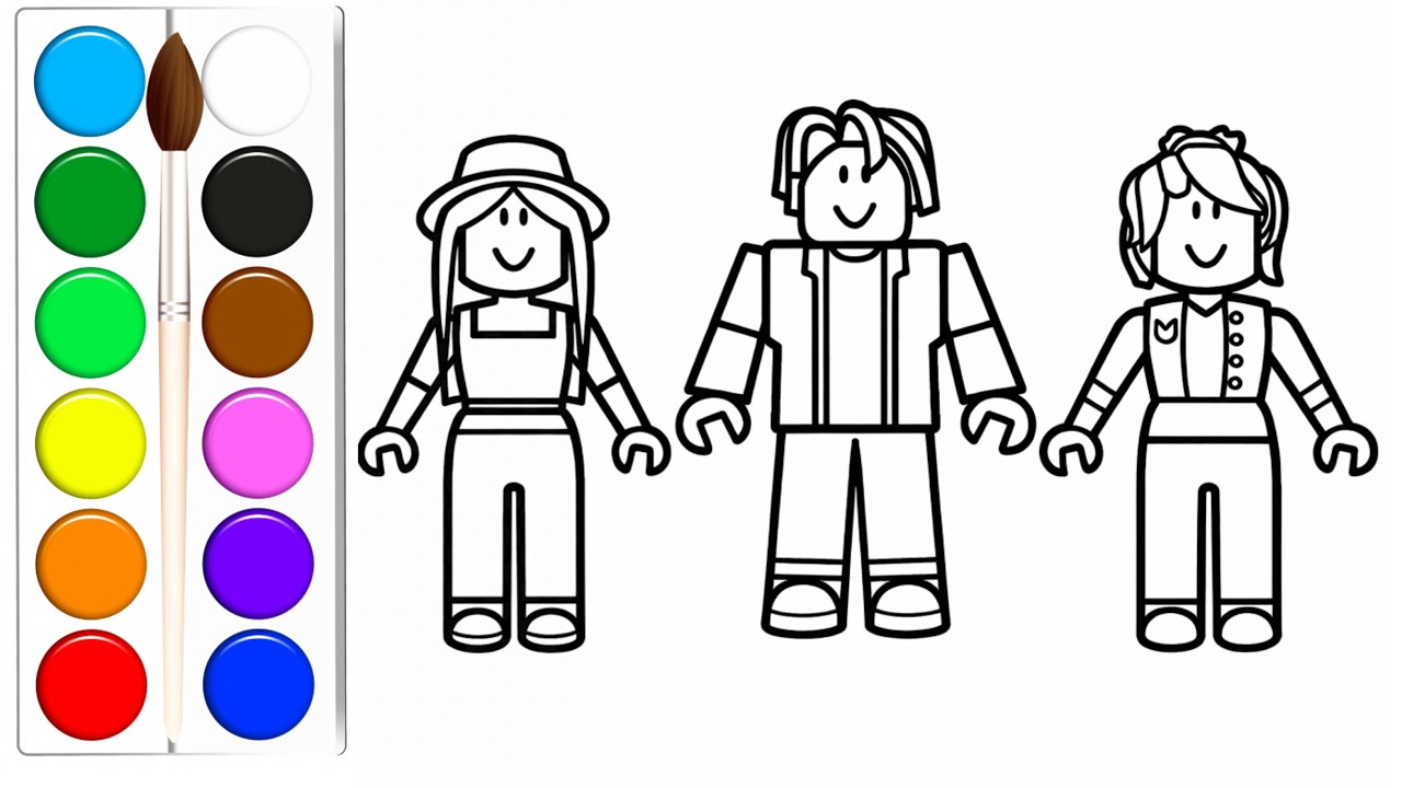 How to draw rainbow friends character - roblox drawing | Robolex and Friends Coloring & Drawing |