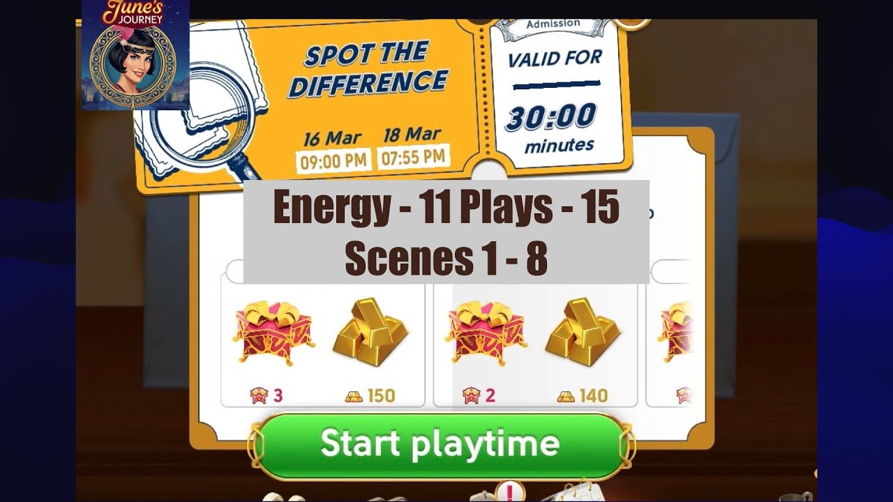 June's Journey Spot the Difference Comp | March 16 - 18, 2026 | Energy 11 Scenes 1 - 8