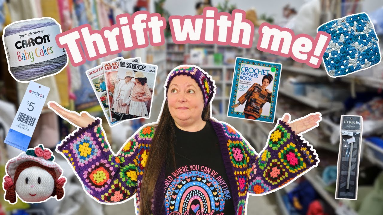 Thrift With Me: Hunting for Crochet Hooks, Yarn, Vintage Patterns & Knitted Treasures! 🧵🧶