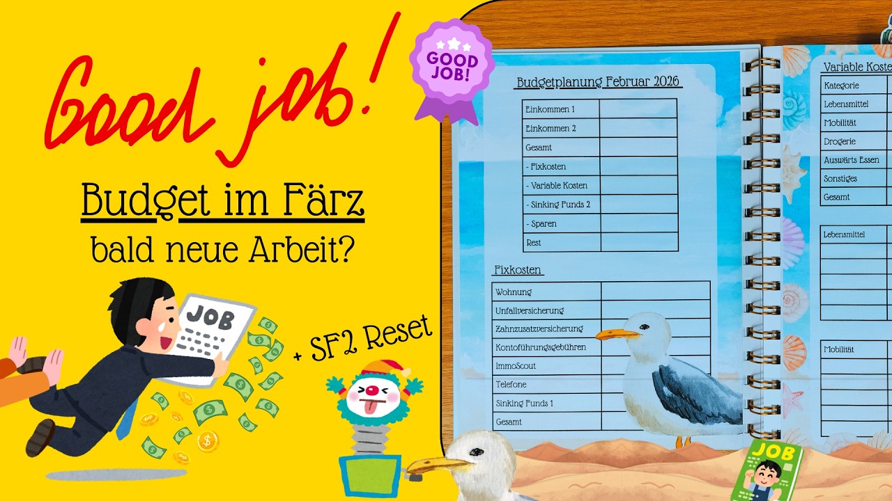 Budgetplanung🥇|🌨️Februar auf März '26🌧️| Budgetieren⛸️| Umschlagmethode 🏂| Excel-Tabelle📈