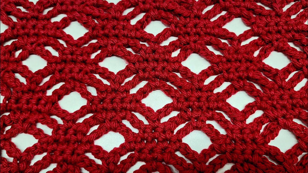 Easy Crochet Lacy Stitch Tutorial - Woven Lattice Stitch