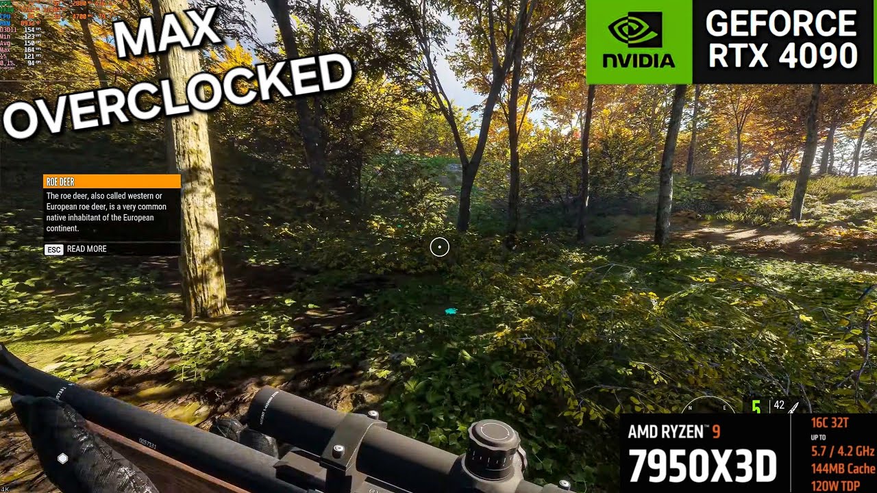 The Hunter Call of the Wild: RTX 4090 / 7950X3D - Ultra - 1440p, 4K | Benchmark