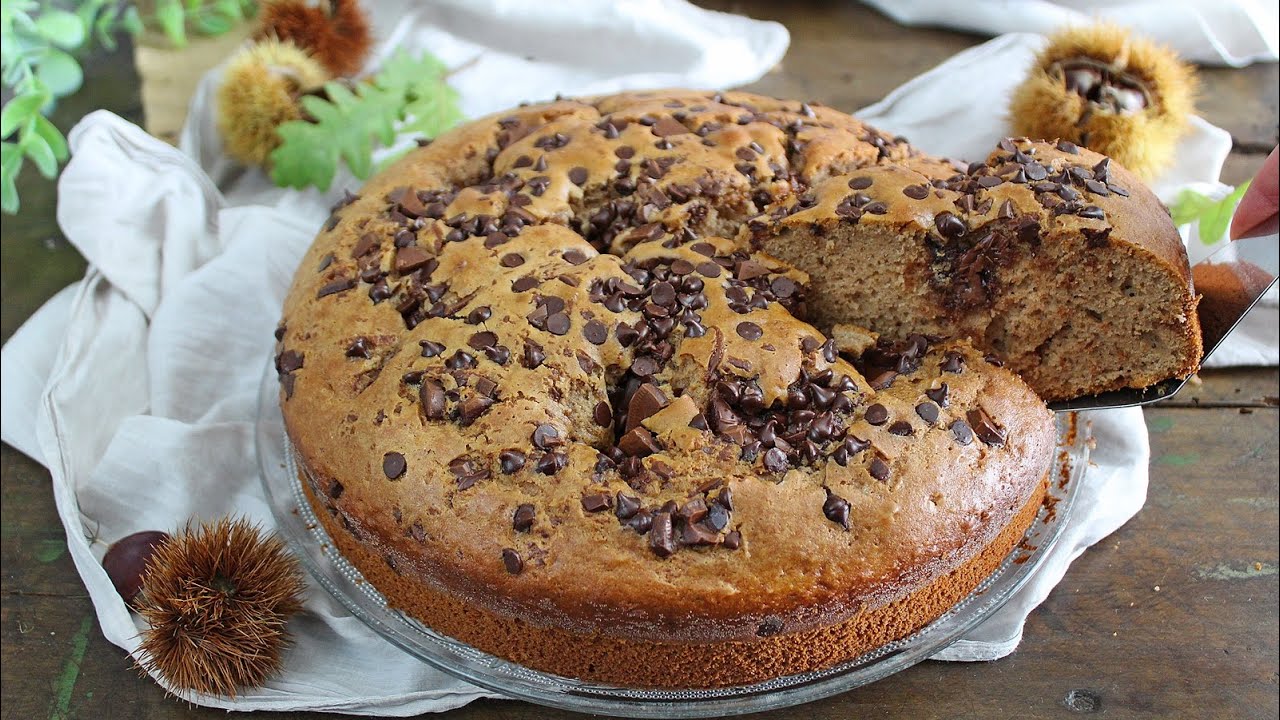 Torta con farina di castagne e  gocce di cioccolato🌰La TORTA CASTAGNACCIA- La cucina di Rita