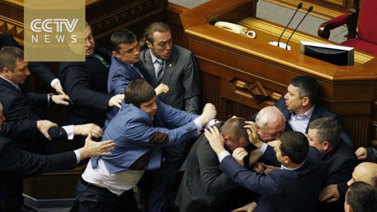 Ukraine Parliament scuffle