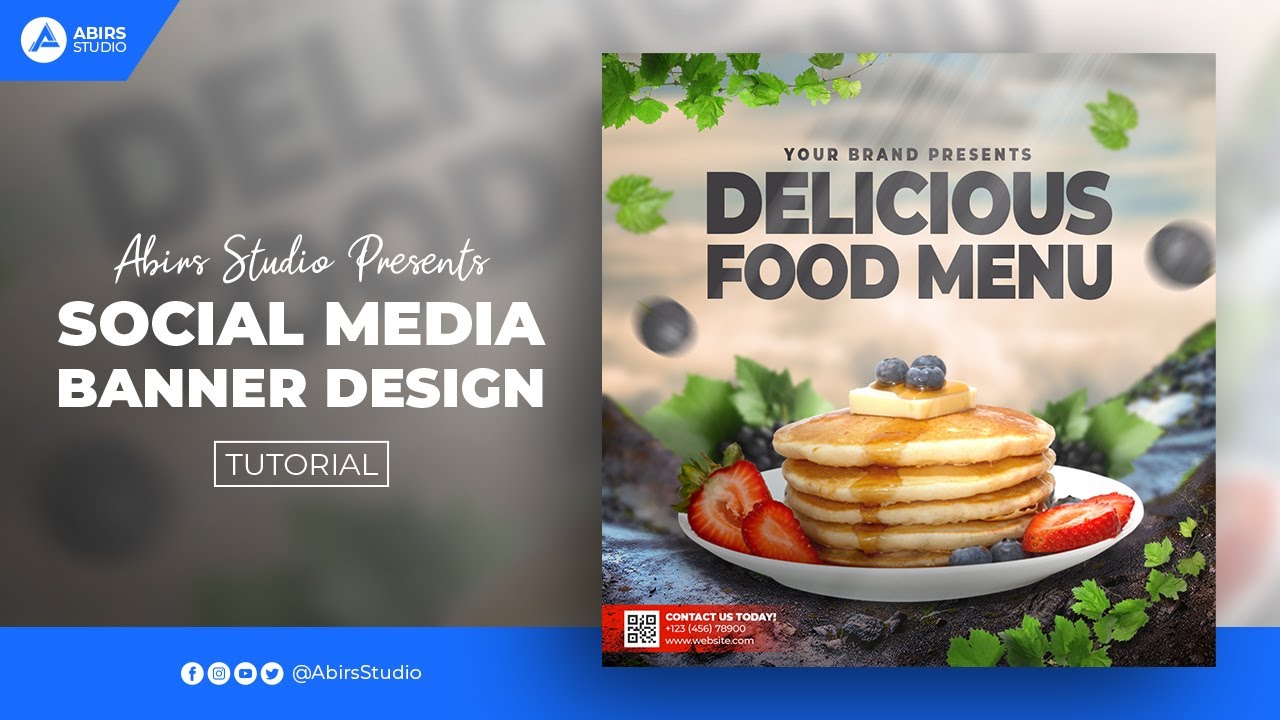 Restaurant Social Media Banner or Food Menu Design | Photoshop Tutorial