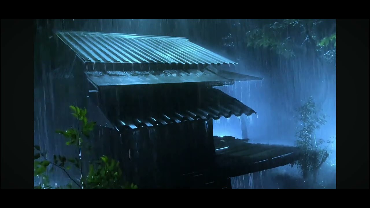 El sonido de la lluvia y tormenta ,noche cerrada ☔️☔️🌨