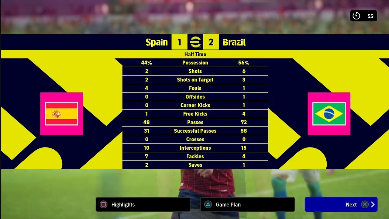 SPAIN VS BRAZIL SEM 1V1 ME IN EFOOTBALL