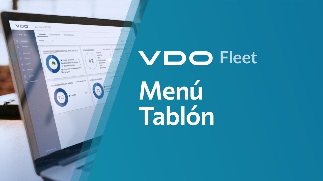 VDO Fleet Tutorial |  Men&uacute; Tabl&oacute;n