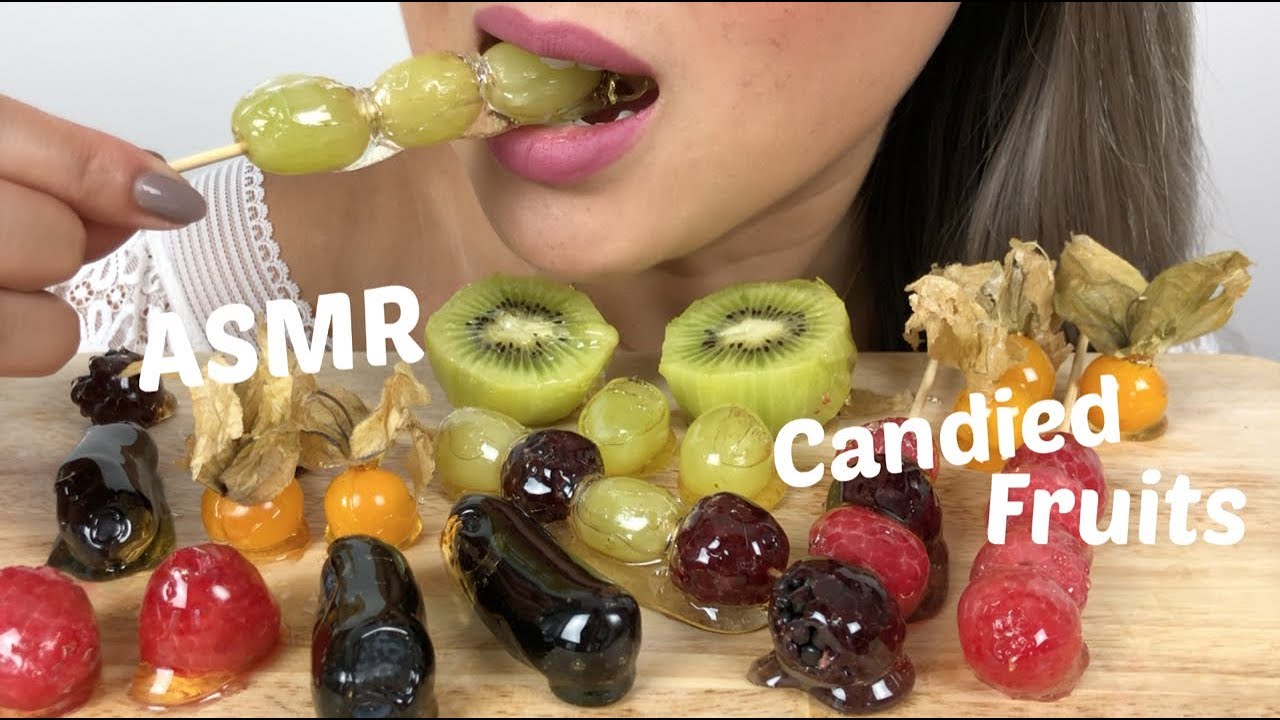 Candied Fruits *Recipe | ASMR Cracking Eating Sounds | N.E Let's Eat