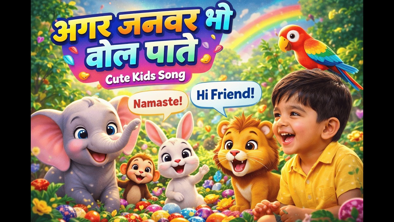 Funny Jungle Friends Song  | Agar Janwar Bhi Bol Paate | Nursery Rhymes Hindi