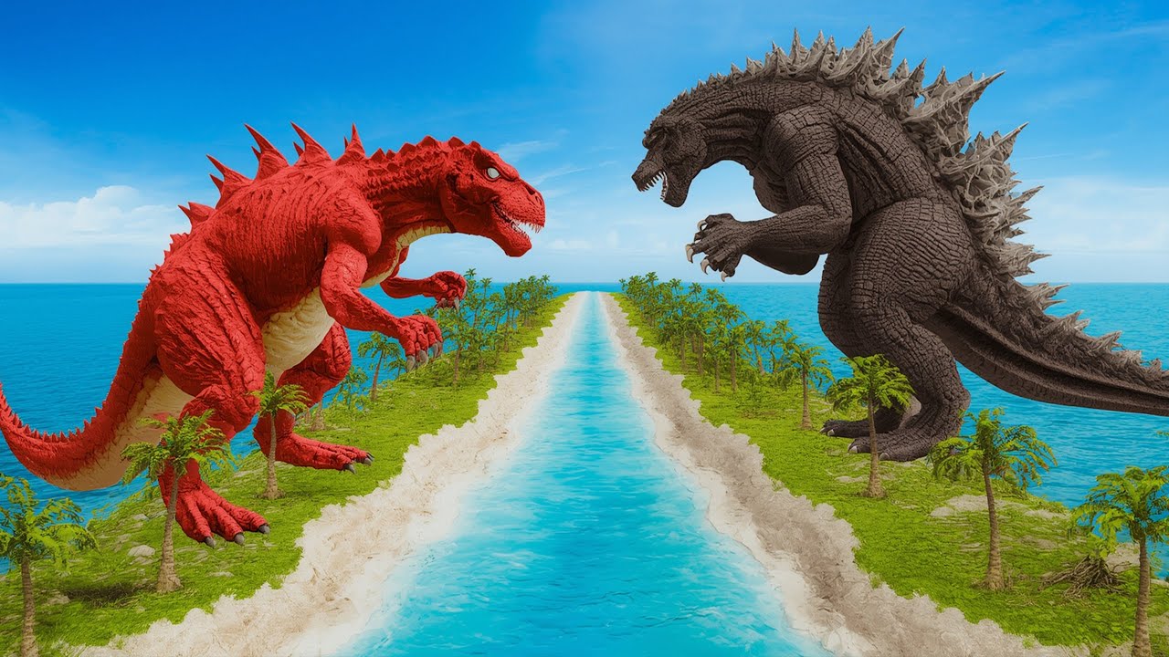 Tyrannosaurus Rex Spider-Man vs Mosasaurus Dinosaur SuperHeroes Battle in Jurassic World Evolution 2