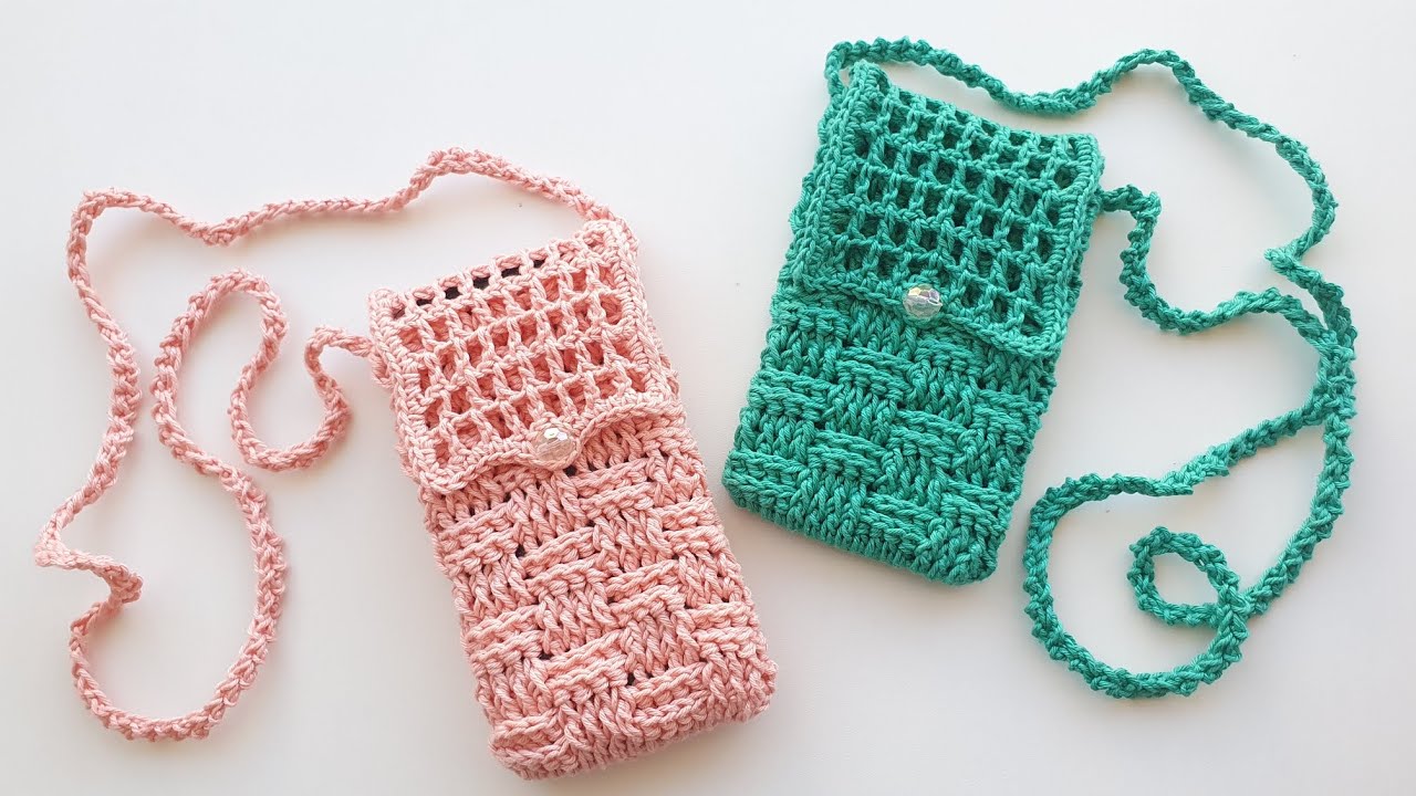 BOLSA PARA CELULAR DE CROCHÊ SEM COSTURA