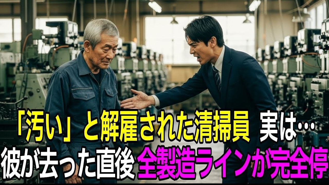 油まみれの高齢清掃員を汚いと追放した新任工場長、実は神の手を持つ職人と知らず翌日倒産寸前に追い込まれる結果