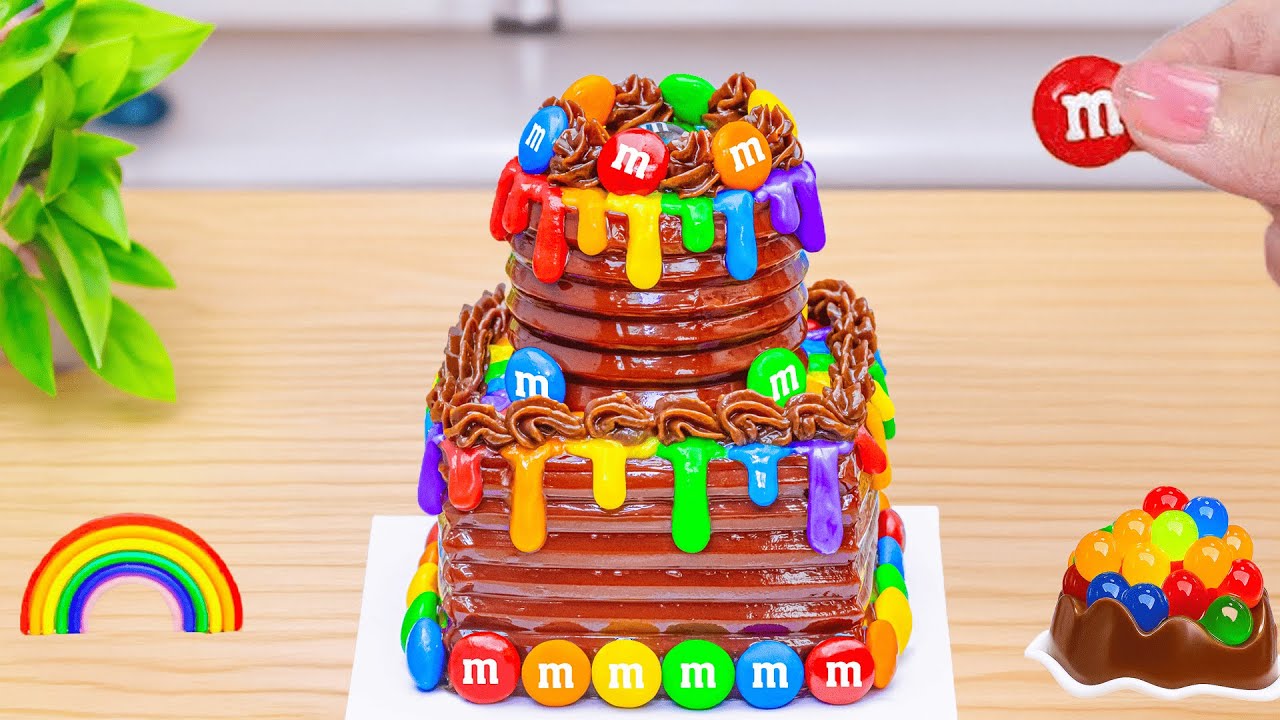 Mini Rainbow Cake Recipe With Chocolate💕Best Buttercream Chocolate Cake💕Sweet Cakes
