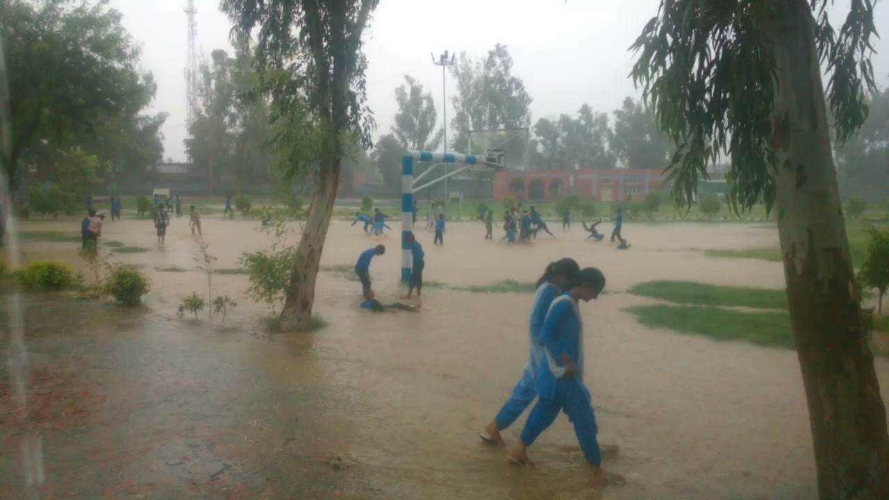 GSSS Bhattu Kalan 2016 Students enjoying in rain after School off #Bhattu #BhattuKalan #BhattuSchool