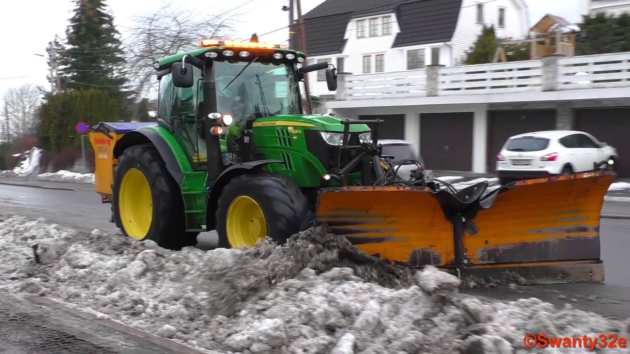 CAT 140M, John Deere 6125R & Fendt 724 Vario With Snowblower