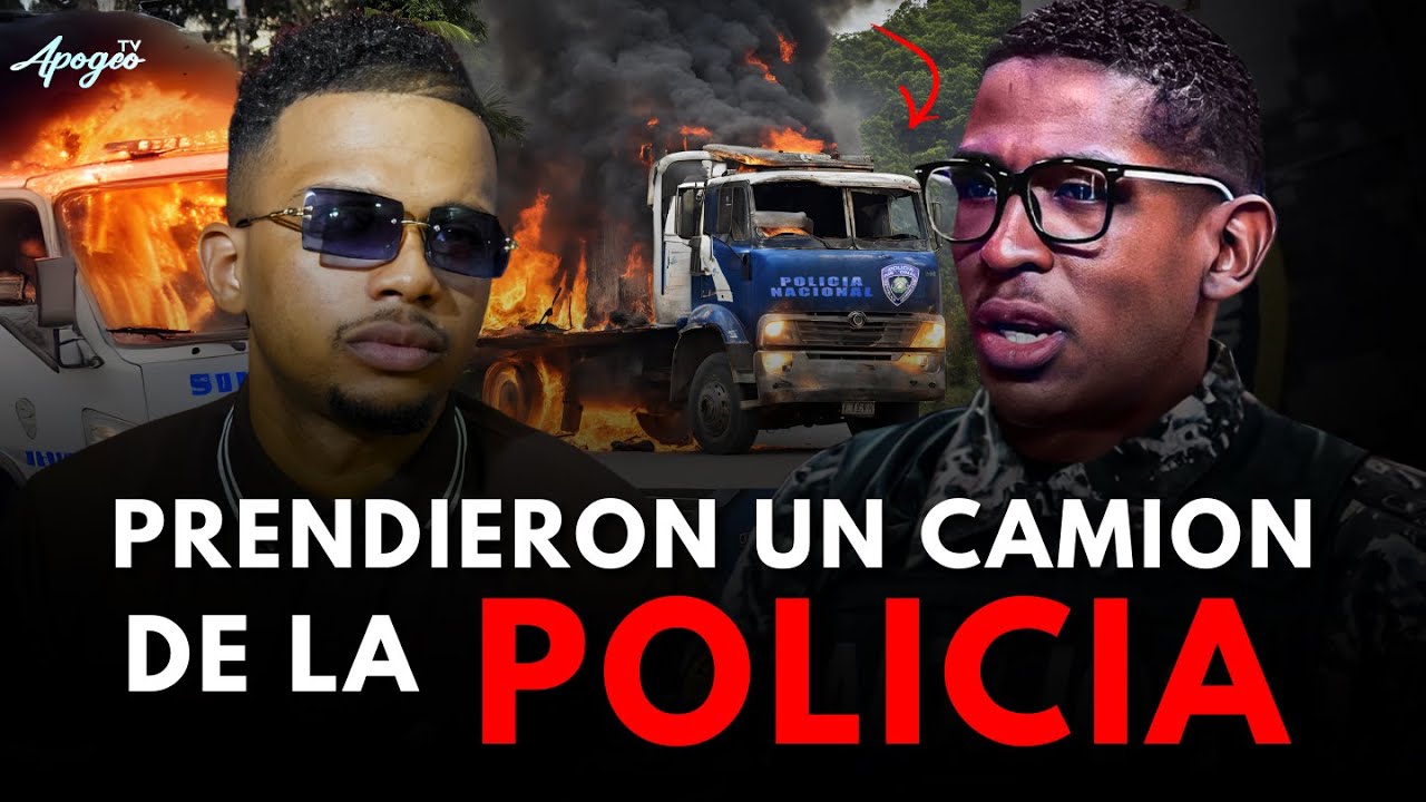 QUEMAN CAMIÓN DE LA POLICÍA TRAS AGRESIÓN DEL DICRIM A UN JOVEN EN SABANA GRANDE DE BOYA