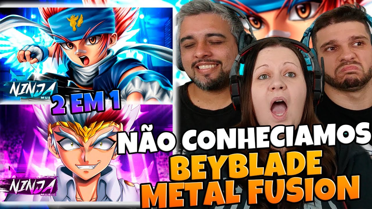 CONHECENDO BEYBLADE METAL FUSION | NINJA RAPS Gingka Hagane + Ryuga (Beyblade) | FAMILY REACTS