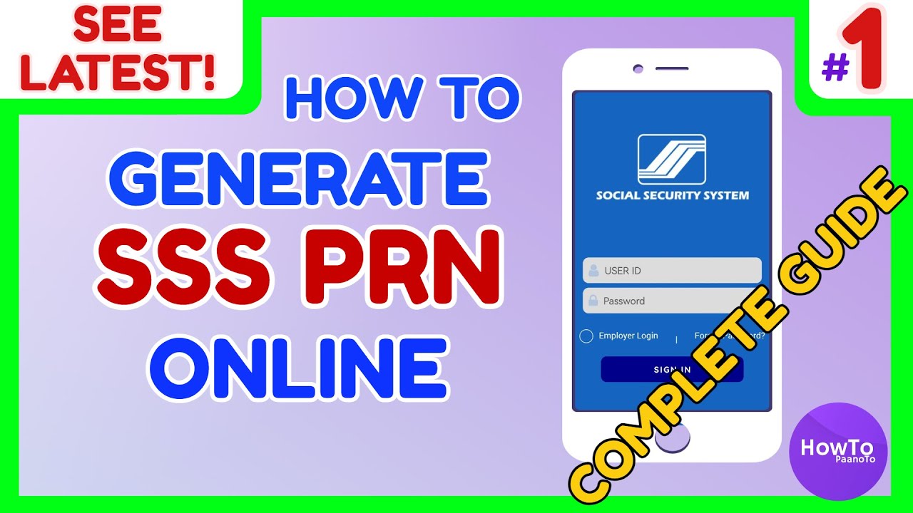 SSS PRN Generate Online - How to Create PRN SSS Website  