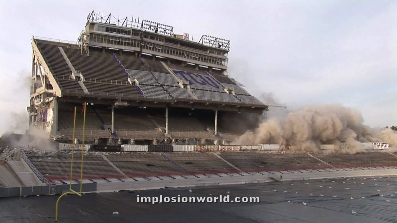 TCU Amon G. Carter Stadium Implosion 6-cam composite HD
