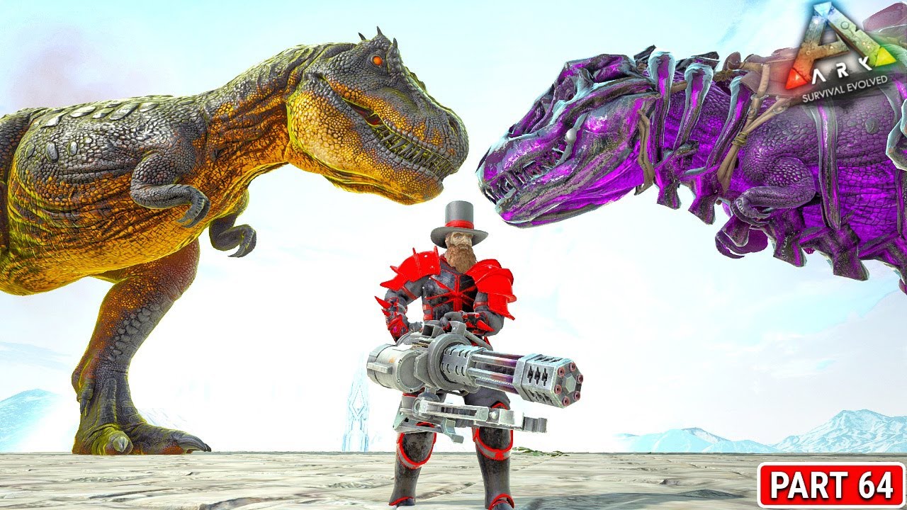 Skeleton Rex VS 50 Boss OP Fight 🔥🔥 : Ark Primal Fear Hardcore : ARK Survival Evolved : Part 64