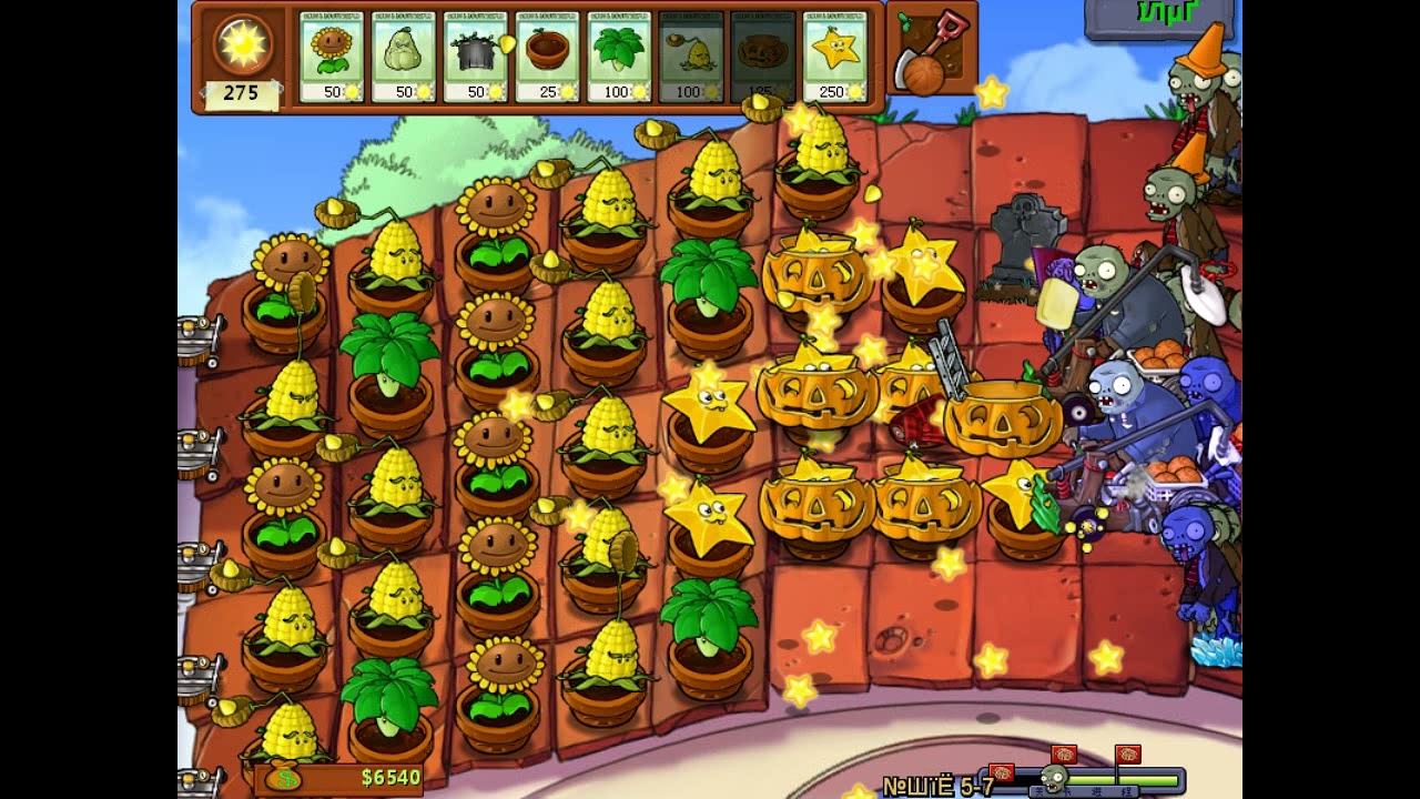 Plants Vs Zombies Hard Mode Plus Part 10 Roof Levels 5.6 - 5.10